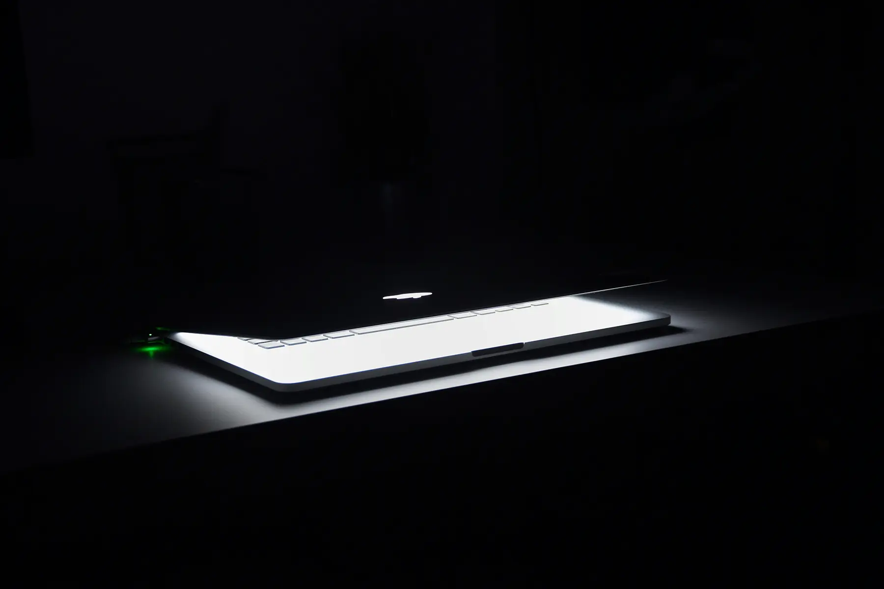 Modern Laptop in the Dark